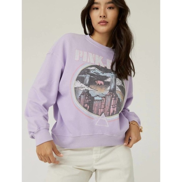 DAYDREAMER Pink Floyd Animals Tour '77 Crew In Distressed Lavender Size M - Picture 1 of 10